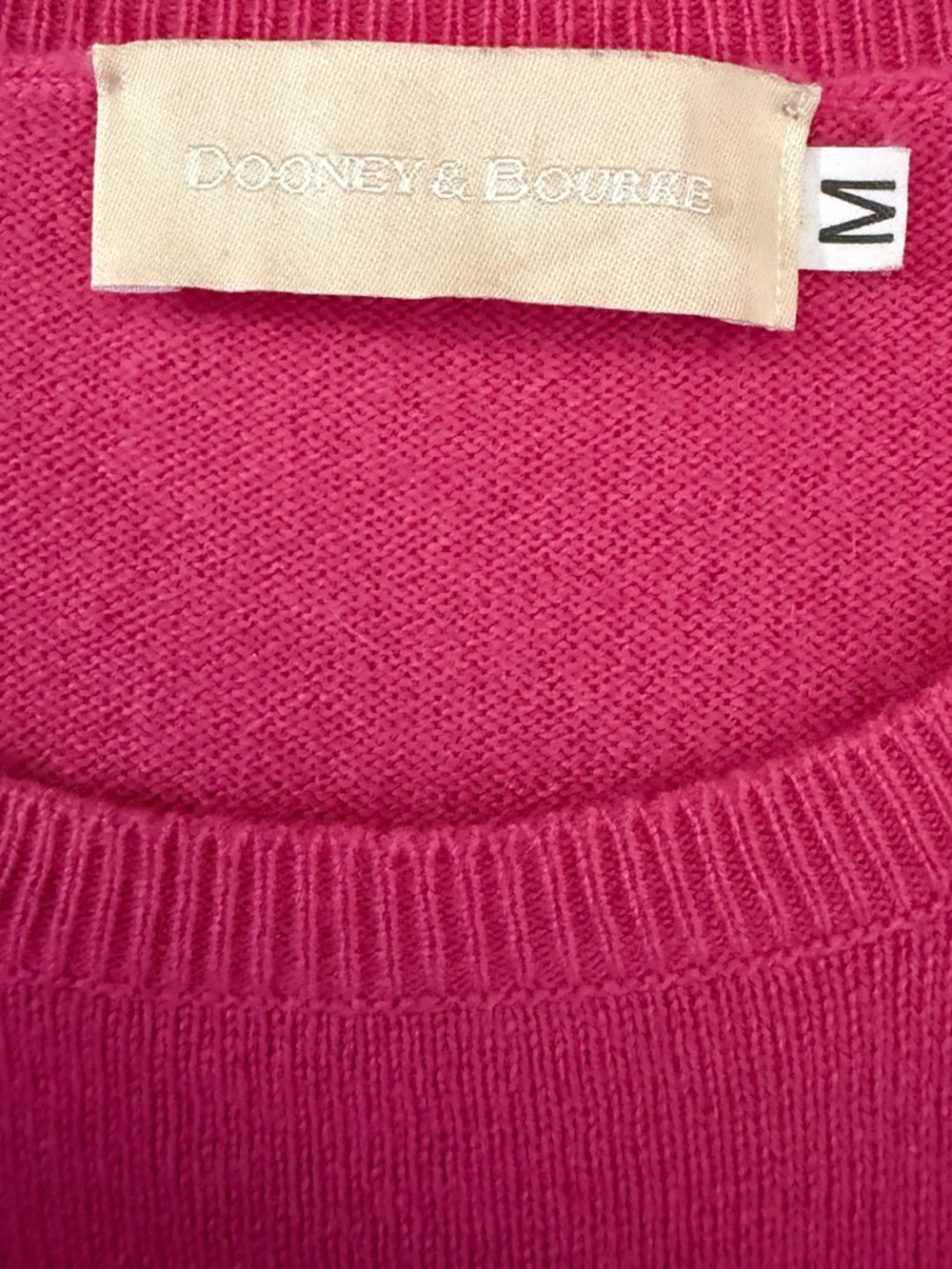 Dooney & Bourke Pink Long Sleeve Knit Sweater Top 100% Cashmere DB Embroidered - Picture 8 of 13